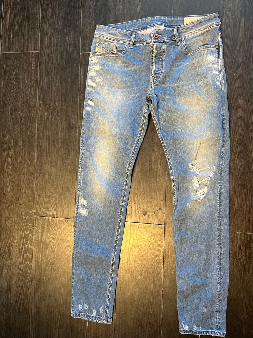 Diesel Skinny Distressed Light Blue Jeans